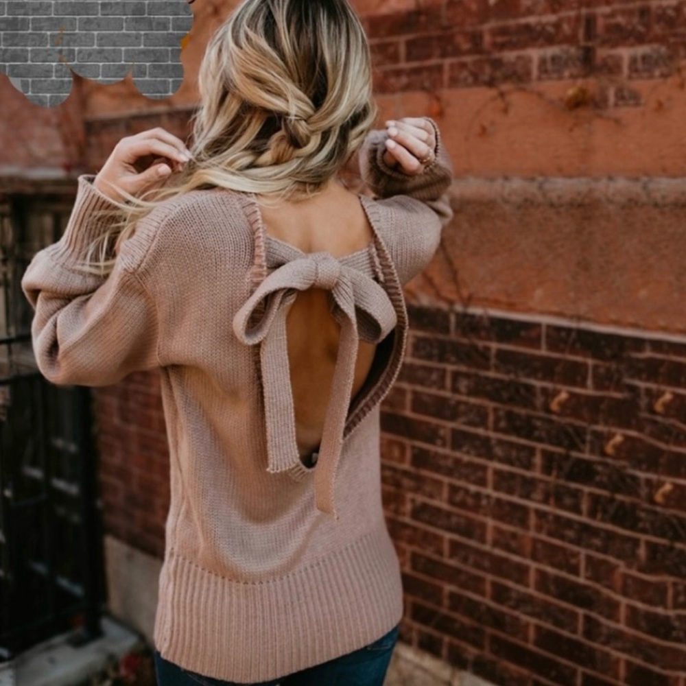 SALE ‼️Bow Back Blush Pink Sweater‼️